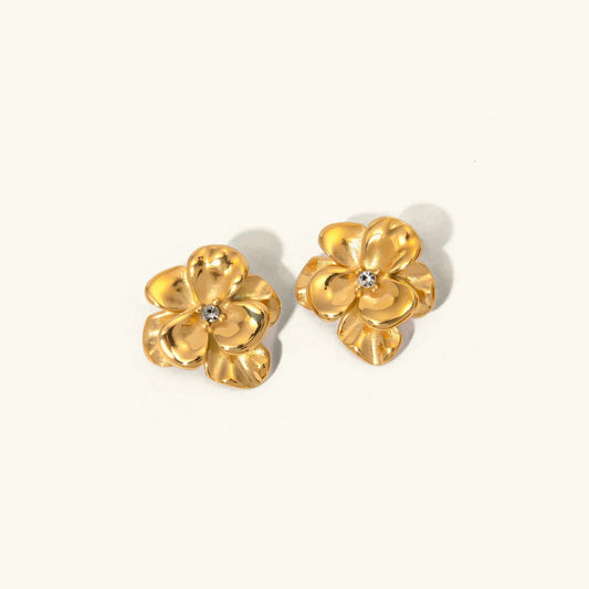[Raffine]Ainsley Floral Gold Earrings