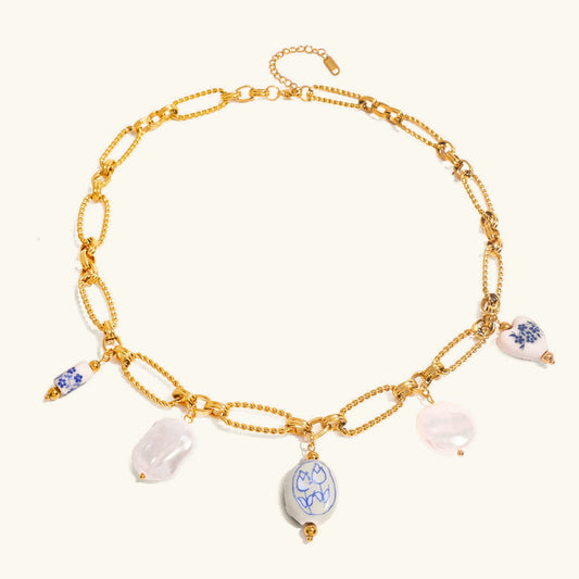[Raffine]Cerulean Freshwater Pearl Necklace