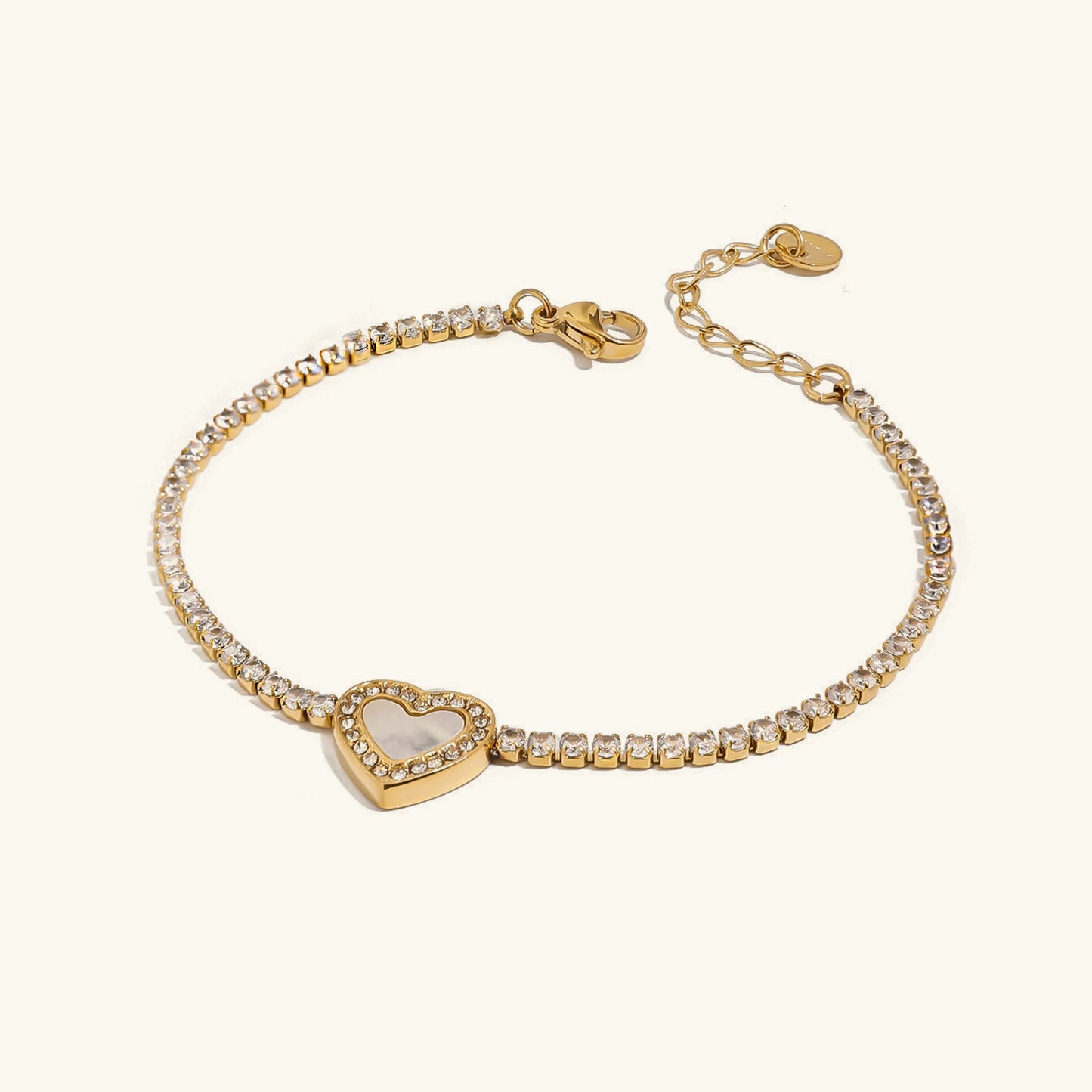 [Raffine]Cameron Diamond Heart Tennis Bracelet