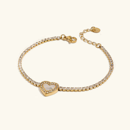 [Raffine]Cameron Diamond Heart Tennis Bracelet