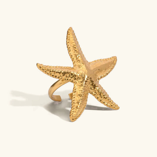 [Raffine]Seabreeze Gold Starfish Ring