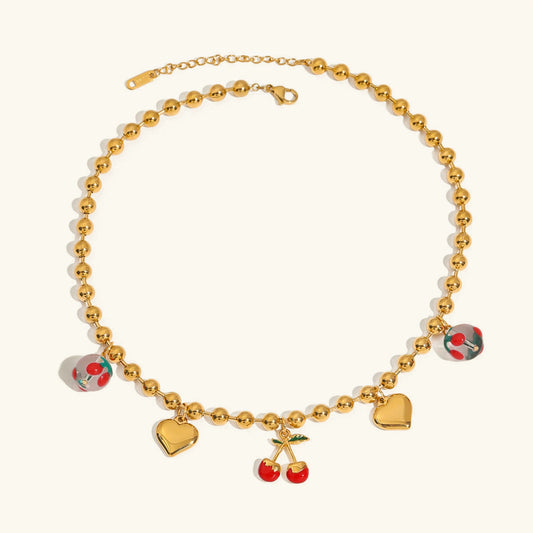 [Raffine]Kai Gold Cherry Necklace