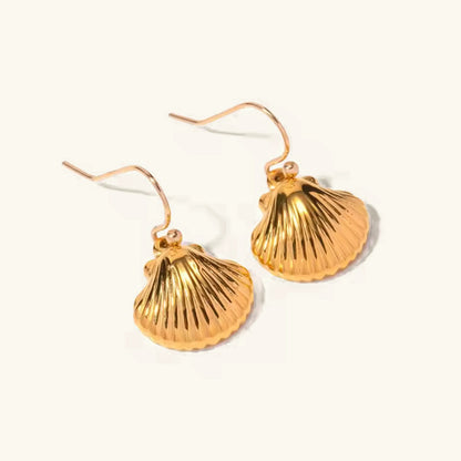 [Raffine]Breeze Gold Seashell Earrings