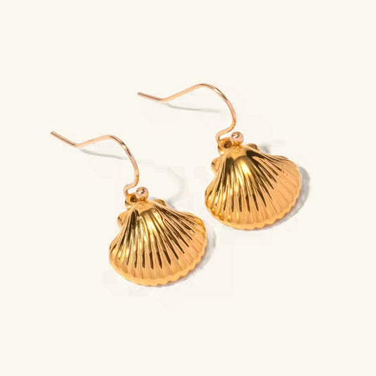 [Raffine]Breeze Gold Seashell Earrings