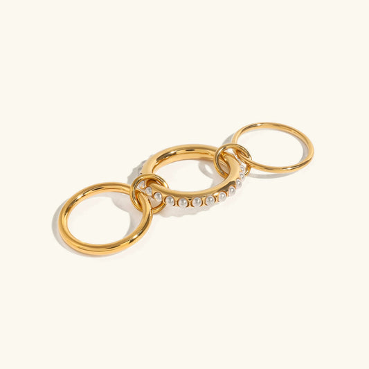 [Raffine]Mikayla Stacked Freshwater Pearl Ring