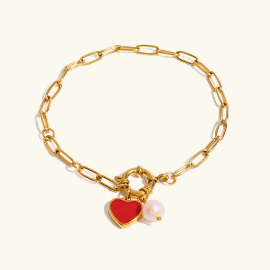 [Raffine]Tanya Heart Pearl Bracelet