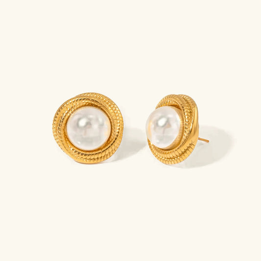[Raffine]Aqua Freshwater Pearl Earrings