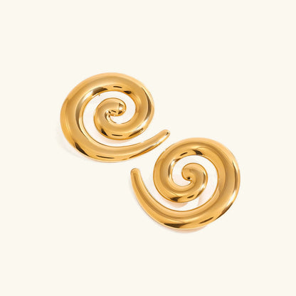 [Raffine]Zarya Spiral Gold Earrings