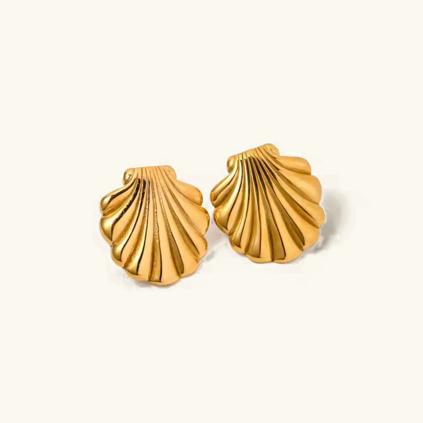 [Raffine]Bayside Gold Seashell Earrings