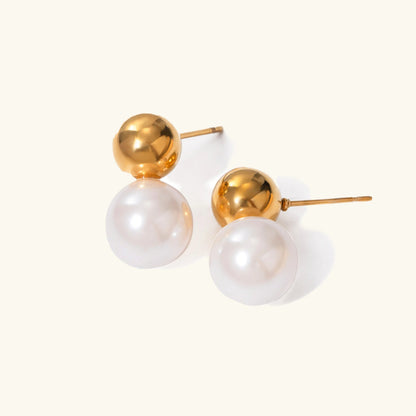 [Raffine]Nautica Dome Pearl Earrings