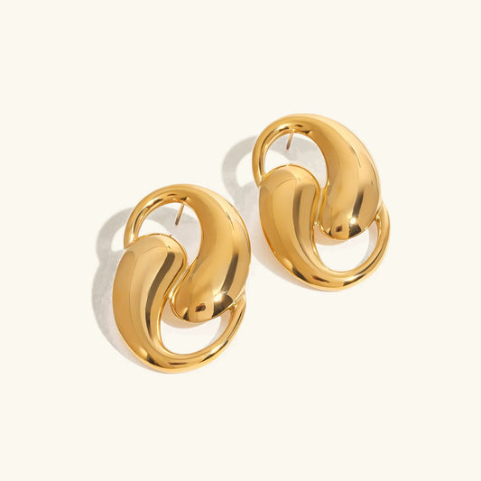 [Raffine]Dansley Water Drop Gold Earrings