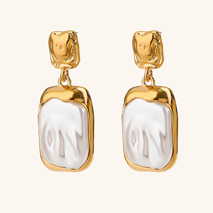 [Raffine]Brittany Freshwater Pearl Slate Earrings