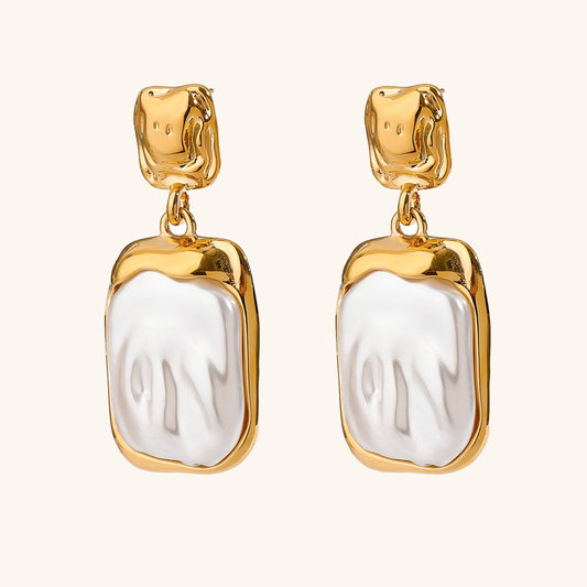 [Raffine]Brittany Freshwater Pearl Slate Earrings