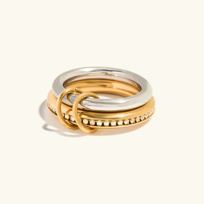 [Raffine]Claire Two Tone Ring Stack