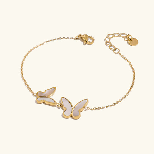[Raffine]Blaire Butterfly Pearl Bracelet