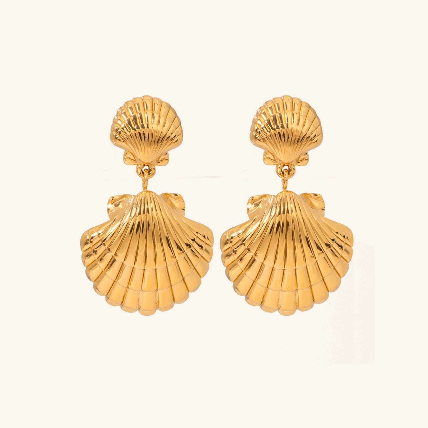[Raffine]Sandy Gold Seashell Earrings