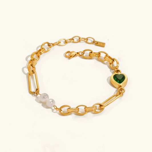[Raffine]Maddison Pearl Chain Gold Bracelet