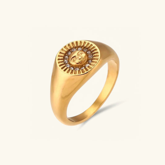 [Raffine]Solari Sunface Gold Ring