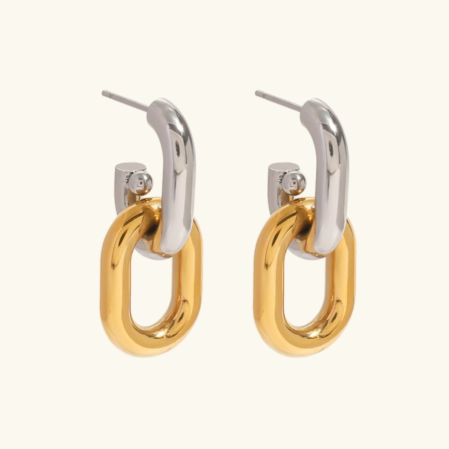 [Raffine]Taylor Two Tone Double Hoops