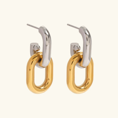[Raffine]Taylor Two Tone Double Hoops