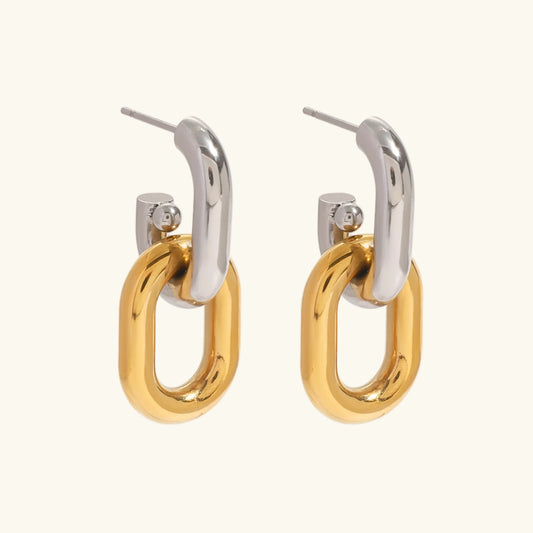 [Raffine]Taylor Two Tone Double Hoops