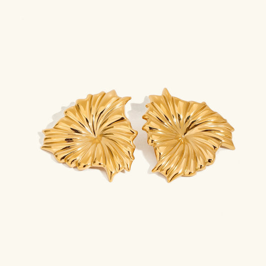 [Raffine]Rafaela Sculpted Petal Gold Earrings