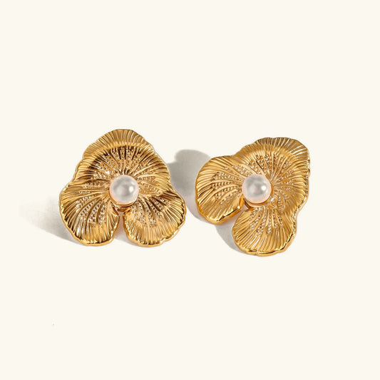 [Raffine]Klara Floral Pearl Earrings