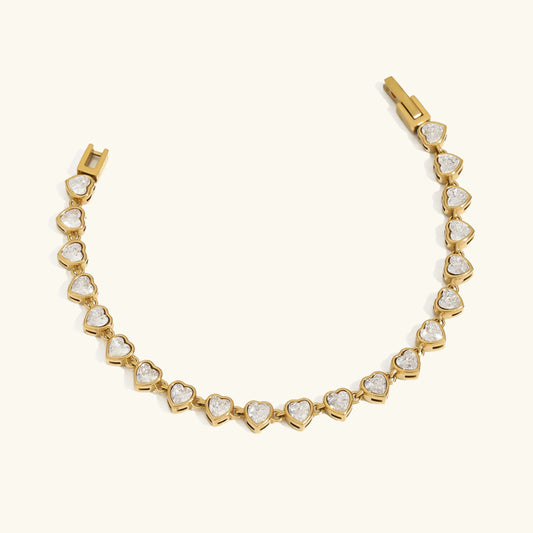 [Raffine]Romani Heart Shaped Tennis Bracelet