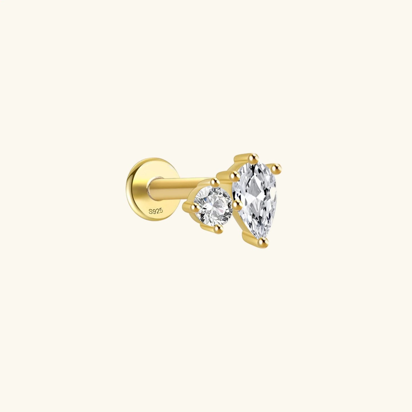 [Raffine]Kate Flat Back Diamond Stud