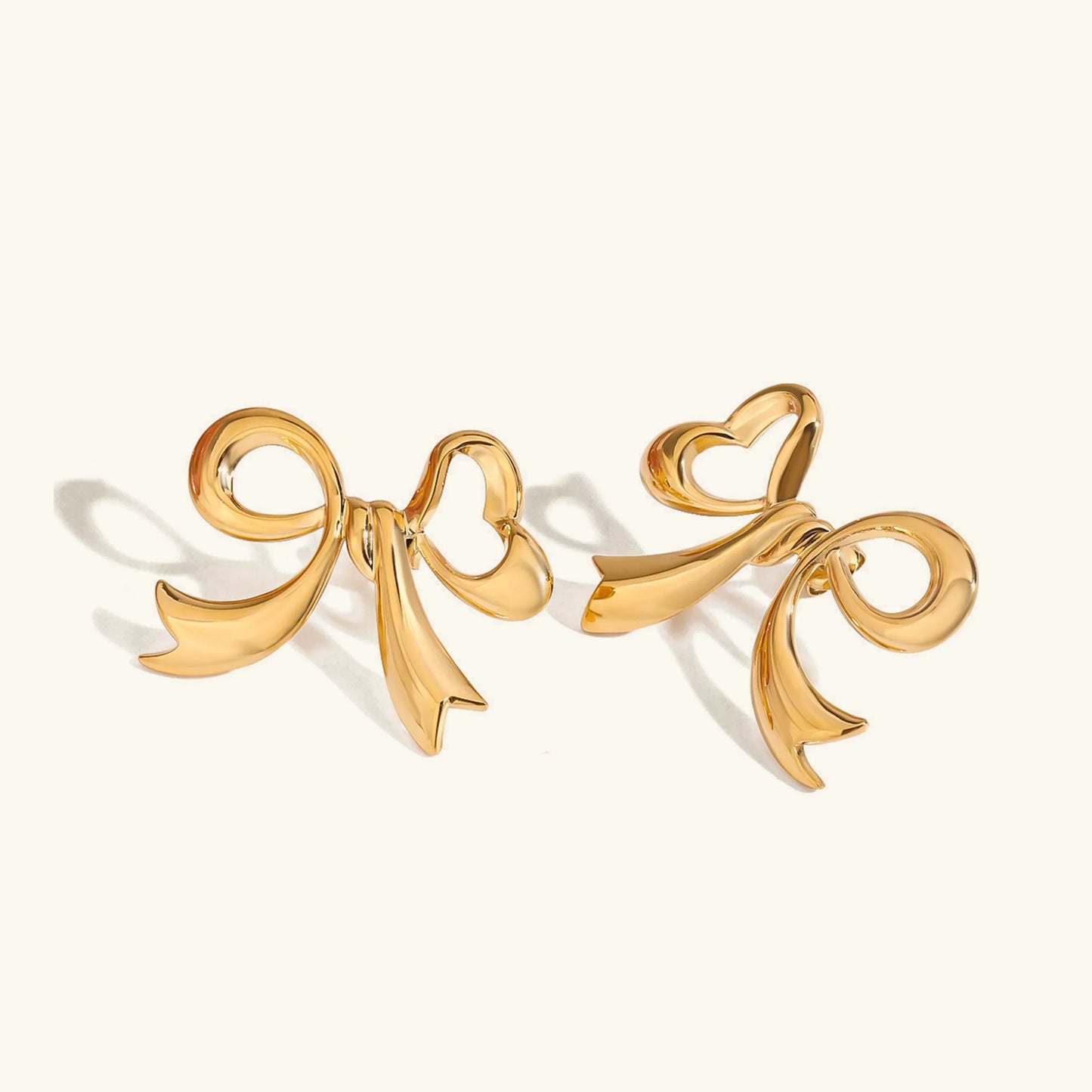 [Raffine]Carissa Gold Bowtie Earrings