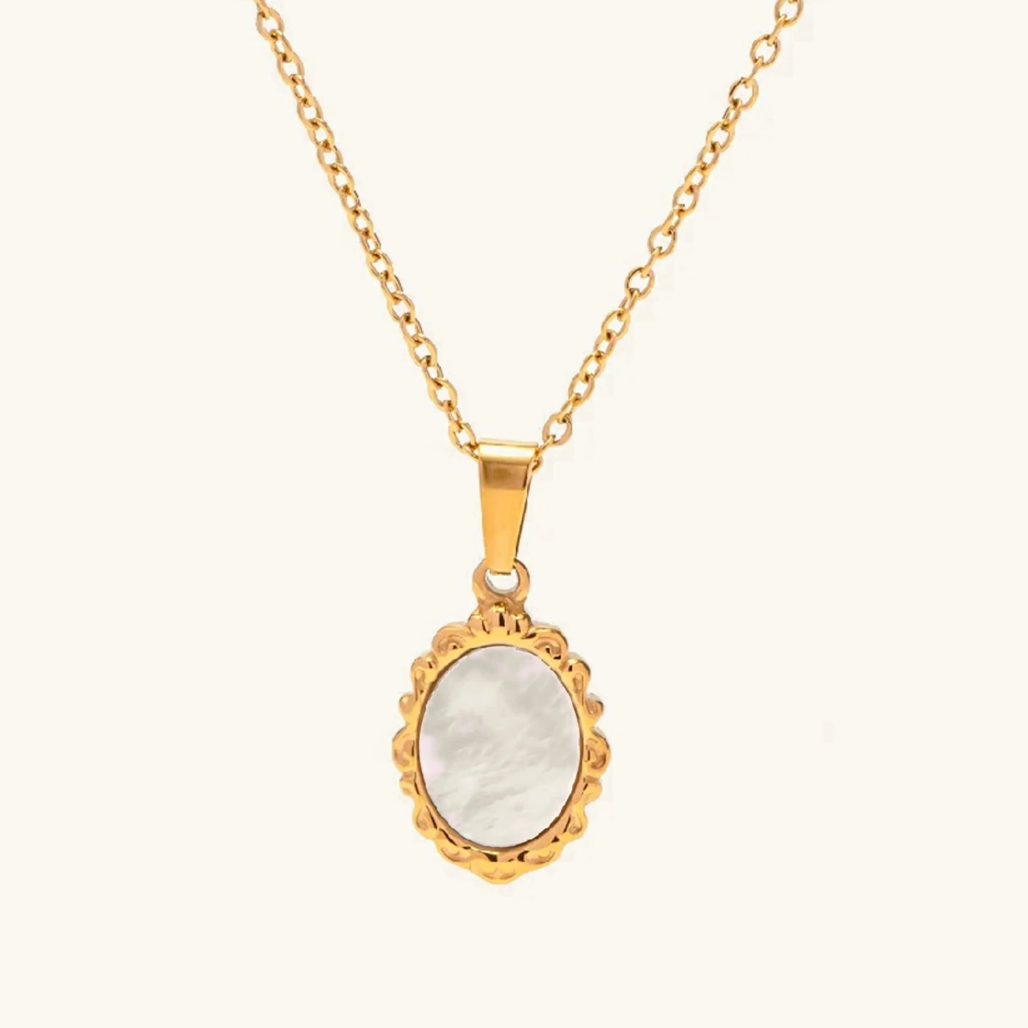 [Raffine]Roselle Vintage Mother Of Pearl Pendant