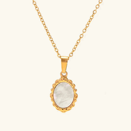 [Raffine]Roselle Vintage Mother Of Pearl Pendant