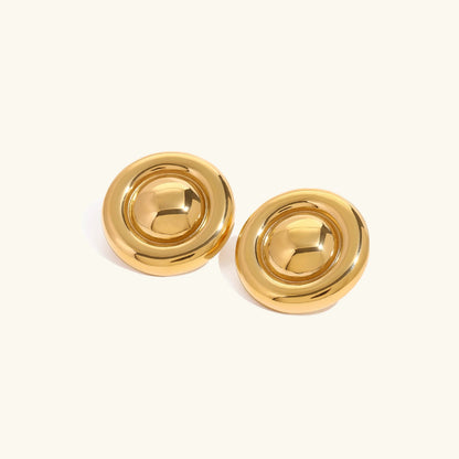 [Raffine]Summers Gold Button Earrings