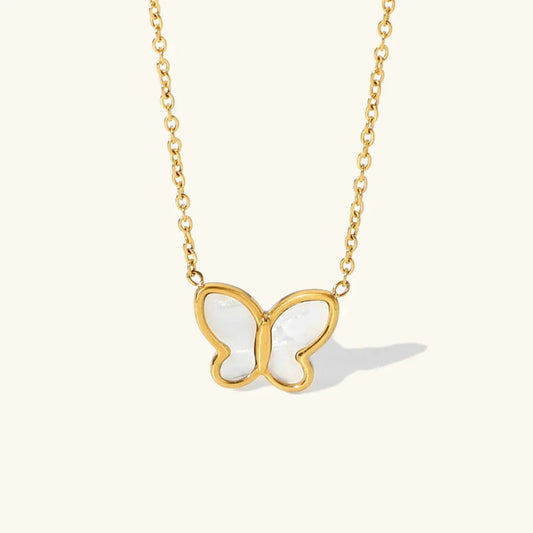 [Raffine]Flutterby Mother of Pearl Necklace