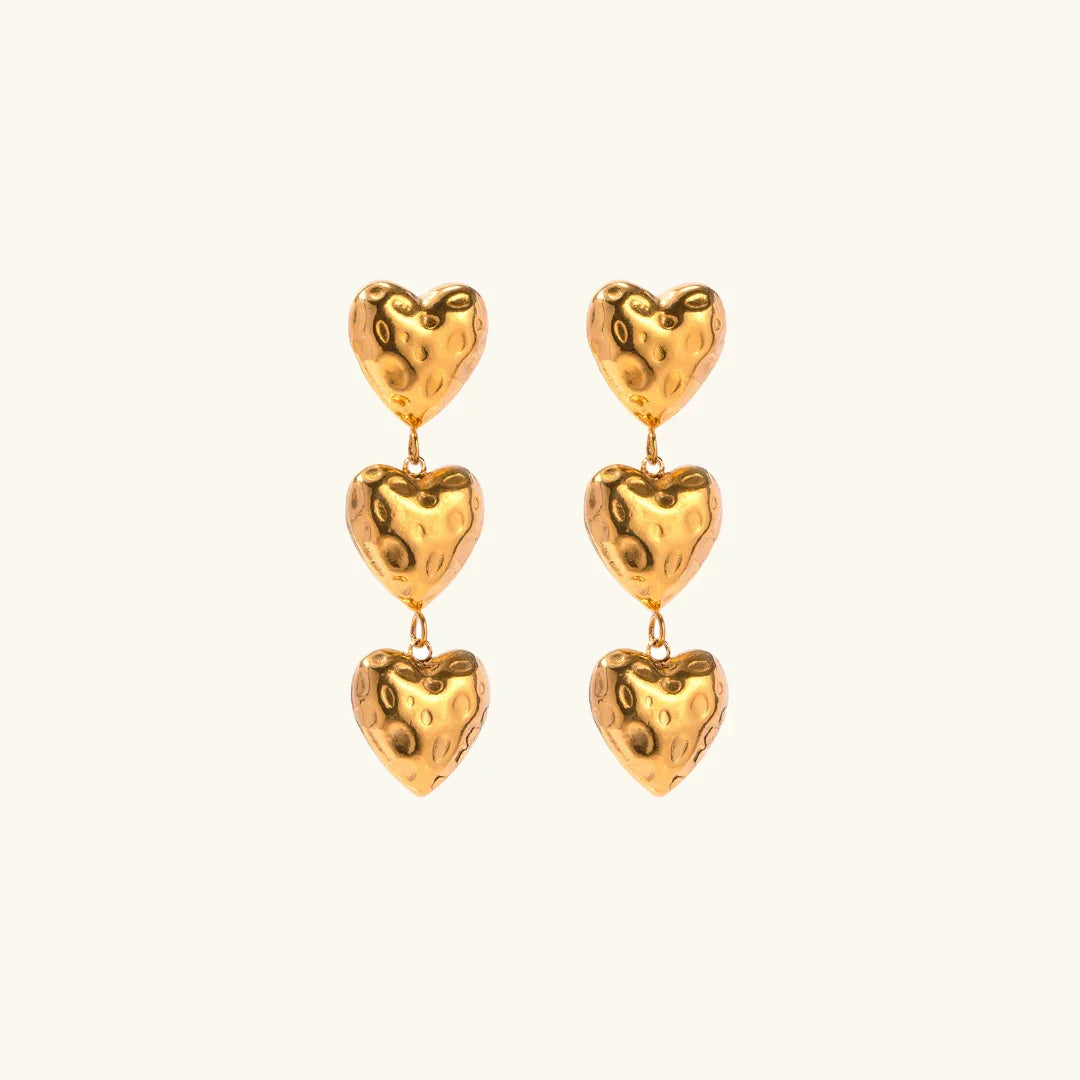 [Raffine]Heather Heart Gold Earrings