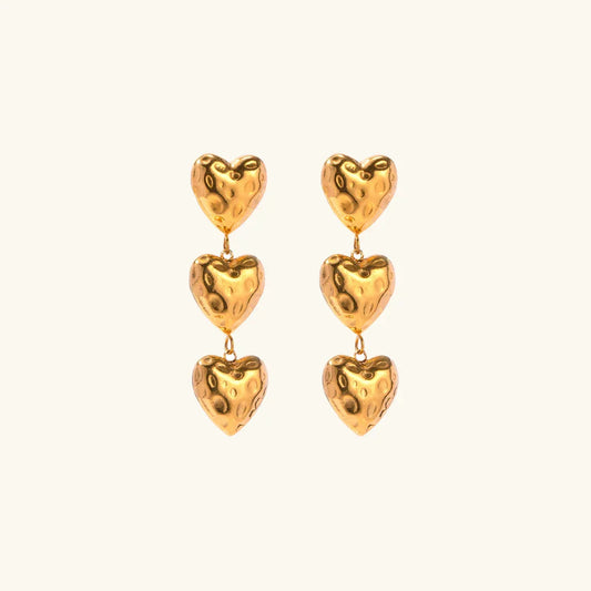 [Raffine]Heather Heart Gold Earrings