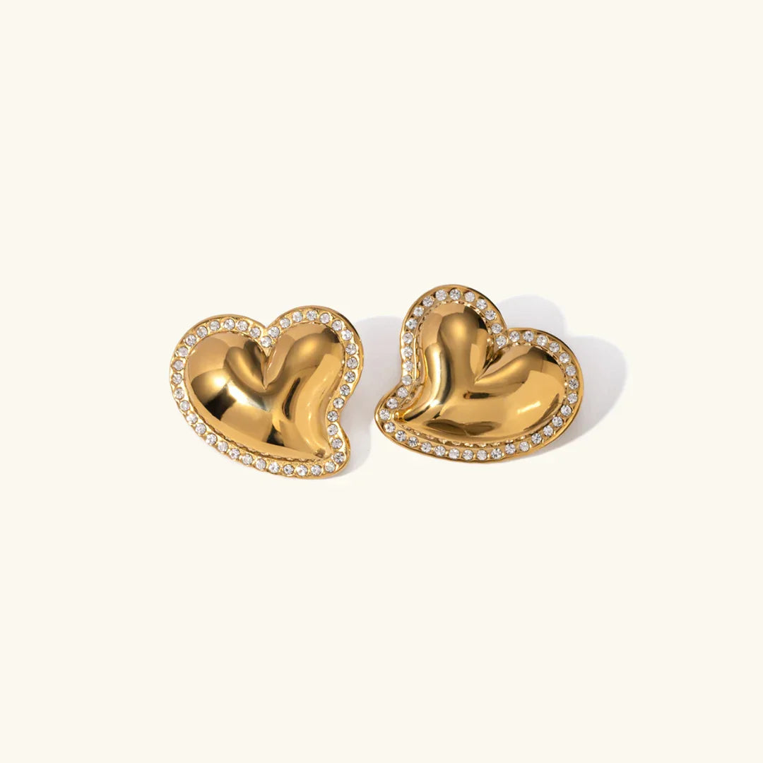[Raffine]Holly Heart Gold Earrings
