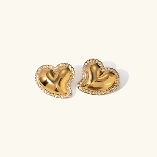 [Raffine]Holly Heart Gold Earrings