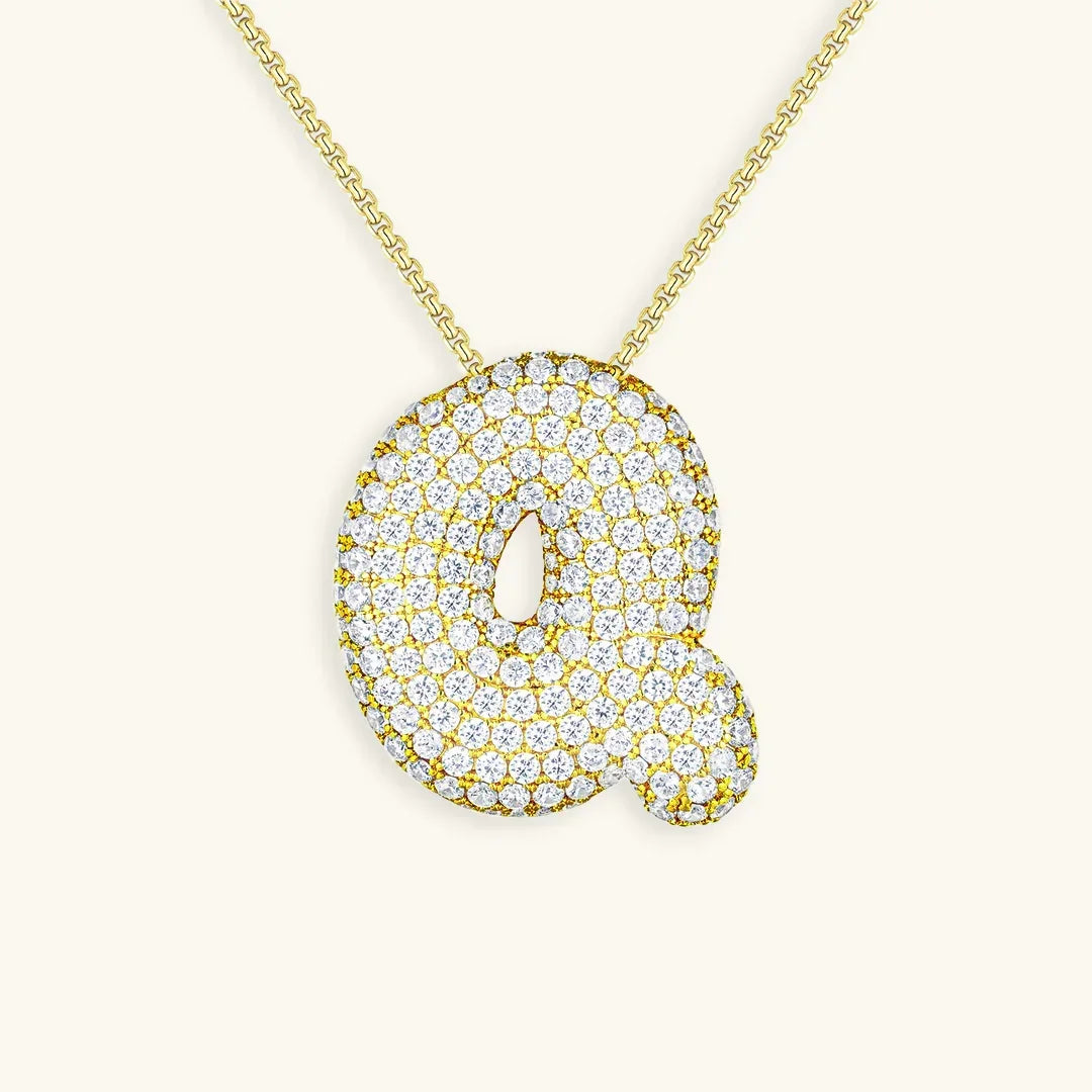 [Raffine]Bubble Initial Diamond Necklace