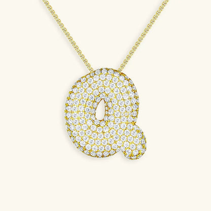 [Raffine]Bubble Initial Diamond Necklace