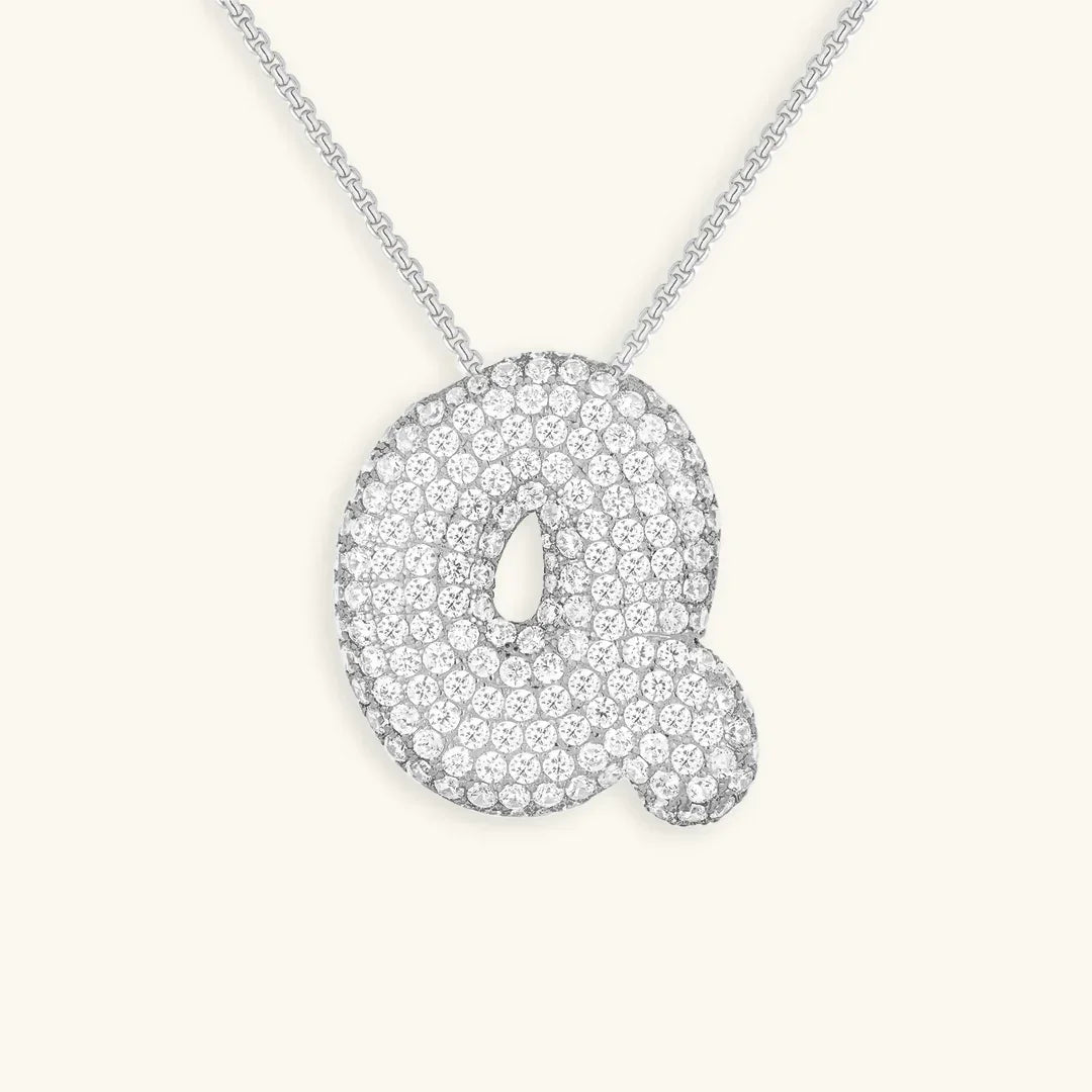 [Raffine]Bubble Initial Diamond Necklace
