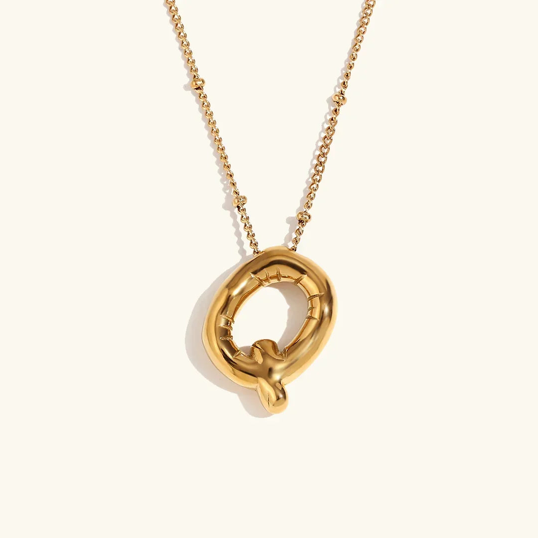 [Raffine]Balloon Gold Initial Necklace