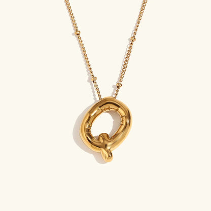 [Raffine]Balloon Gold Initial Necklace