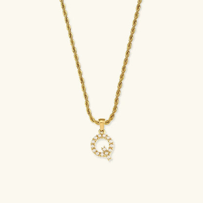 [Raffine]Elodie Initial Letter Pearl Necklace