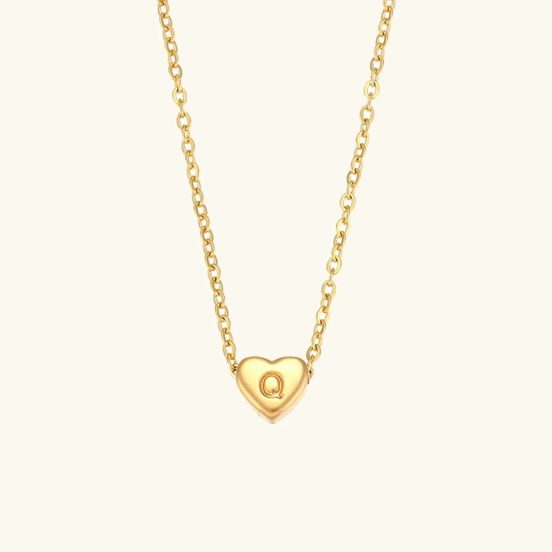 [Raffine]Heart Initial Gold Necklace