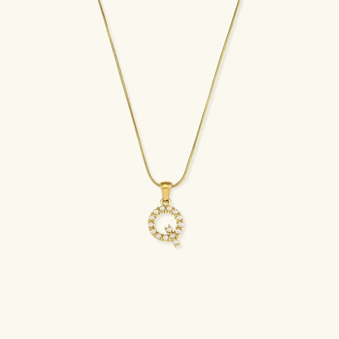 [Raffine]Augustine Initial Letter Pearl Necklace