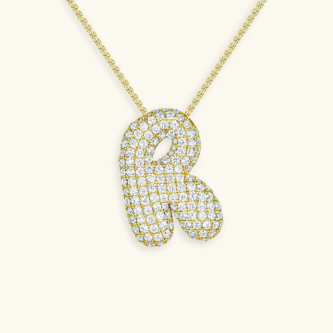 [Raffine]Bubble Initial Diamond Necklace