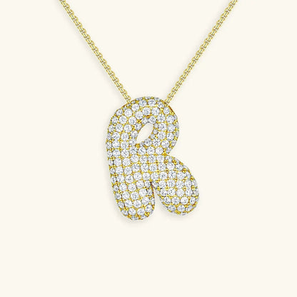[Raffine]Bubble Initial Diamond Necklace