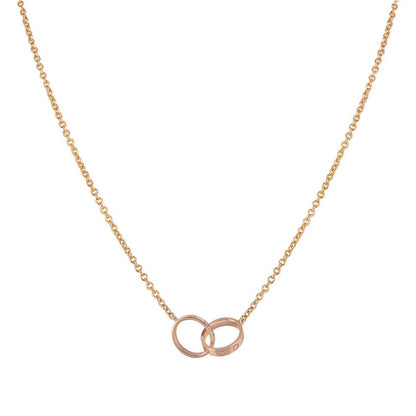 [Raffine]COLLAR AMOR DOBLE ANILLO ORO ROSA 