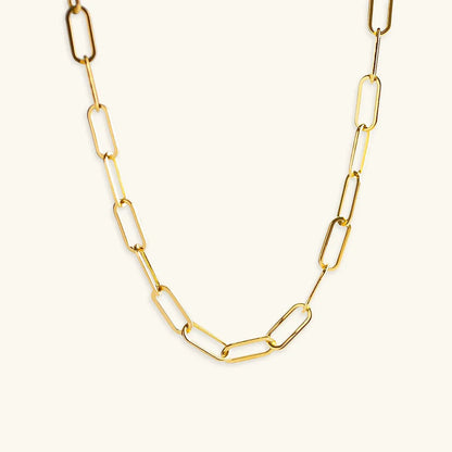 [Raffine]Ria Gold Paperclip Chain Necklace